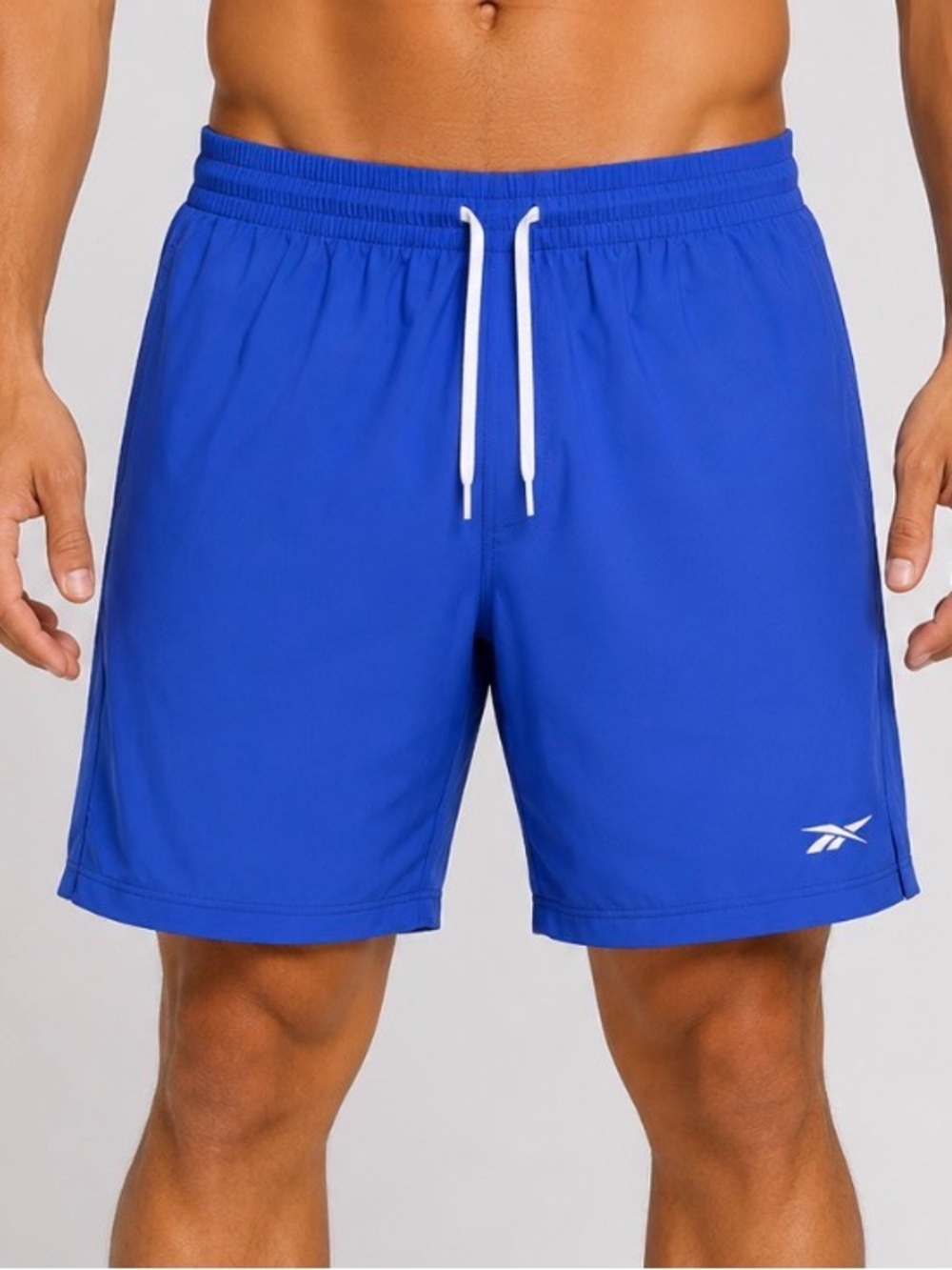 Reebok Men's Royal Blue Athletic Shorts with White Drawstring waist SZ MD